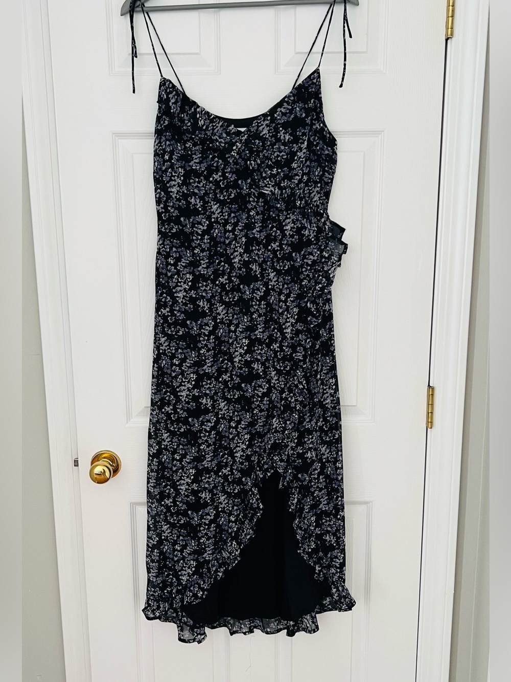 Ricki's Black Floral Slip Dress with White Print